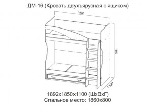 ДМ-16 Кровать двухъярусная с ящиком в Красноуральске - krasnouralsk.магазин96.com | фото