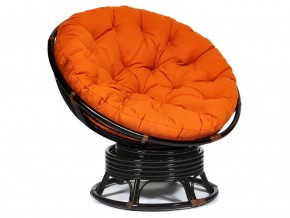 Кресло-качалка Papasan w 23/01 B с подушкой Antique brown, ткань Оранжевый в Красноуральске - krasnouralsk.магазин96.com | фото