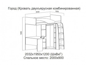 Кровать двухъярусная комбинированная в Красноуральске - krasnouralsk.магазин96.com | фото